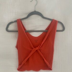 Urban Outfitters Orange Twist Crop Tank Top
